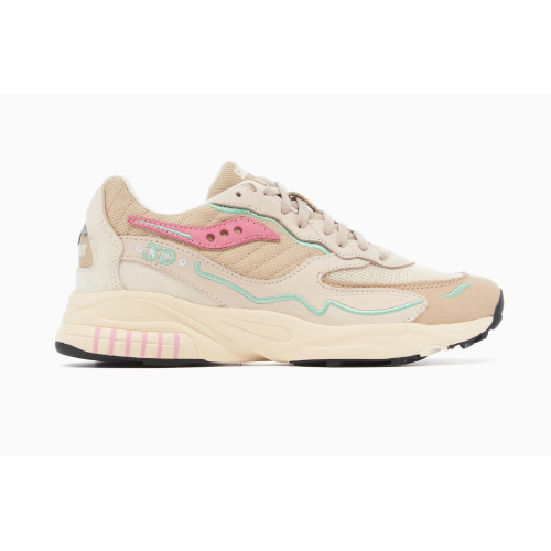S70670 5 Scarpe Saucony Uomo 3D Grid Hurricane Panna Rosa S70670 5 Saucony