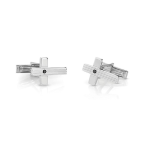 Nomination Gemelli Montecarlo In Acciaio E Cubic Zirconia (Croce) Nero