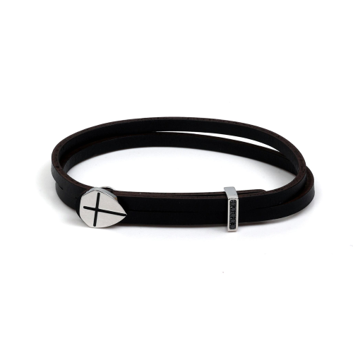 Nomination Bracciale Metropolitan In Acciaio Con Smalto E Pelle (M185) Scudo