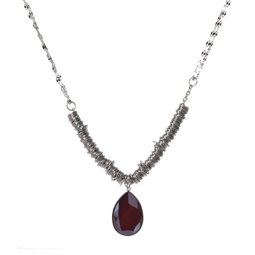 Nomination Collana Allure Ed. Rio In Acciaio Con Cerchi E 1 Crystal (Lunga) Bordeaux