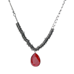 Nomination Collana Allure Ed. Rio In Acciaio Con Cerchi E 1 Crystal (Lunga) Rosso Corallo
