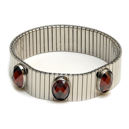 Nomination Bracciali Op-Xte Xl Piatti In Acciaio E 3 Pietre Fume