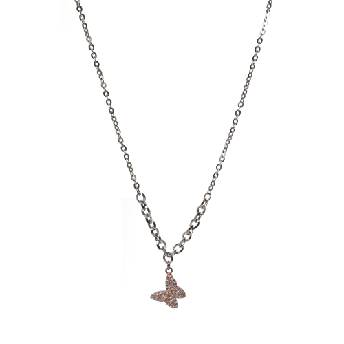 Nomination Collana Op In Acciaio, Argento 925 E Cz Farfalla