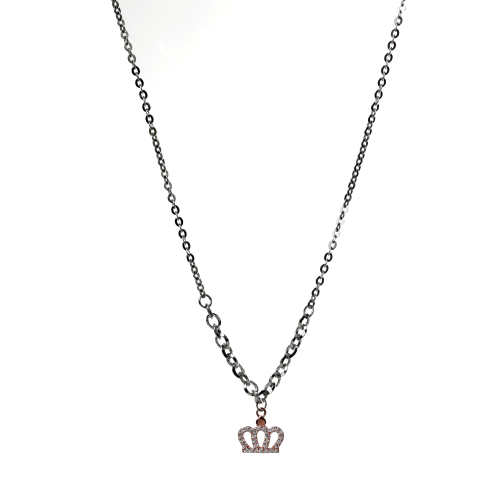 Nomination Collana Op In Acciaio, Argento 925 E Cz Corona