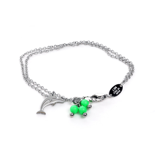 Nomination Bracciale Bimbo In Acciaio Con Simboli E 3 Perline Delfino