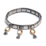 Nomination Bracciale Composable Op-Silver In Acciaio, Argento 925 E Zirconi (3 Pendenti) Misto 2