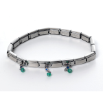 Nomination Bracciale Composable Smarty Op-Silver In Acciaio, Argento 925 E Pietre Pendenti Blu/Verde
