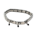 Nomination Bracciale Composable Smarty Op-Silver In Acciaio, Argento 925 E Pietre Pendenti Celeste/Nero