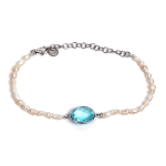 Nomination Bracciale Op-Silver In Acciaio, Argento 925 E Pietra Celeste