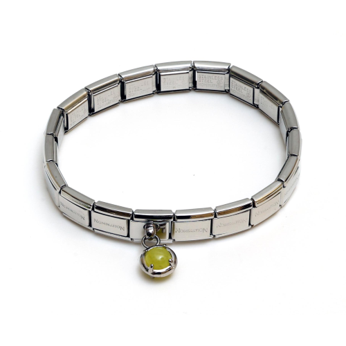 Nomination Bracciale Op Classic Zl In Acciaio, Arg 925 E Pietre Verde Chiaro