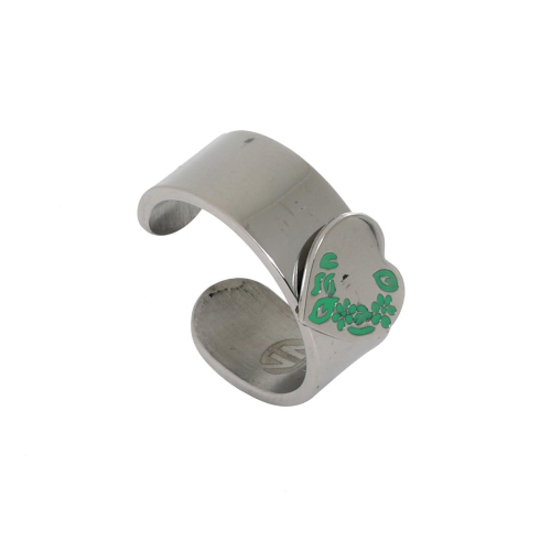 Nomination Anello Op-Heart In Acciaio E Smalto Verde Misura 12