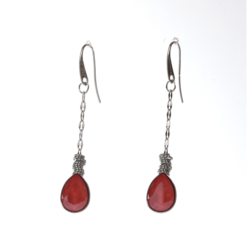 Nomination Orecchini Allure Ed. Rio In Acciaio Con Cerchi E 1 Crystal Rosso Corallo