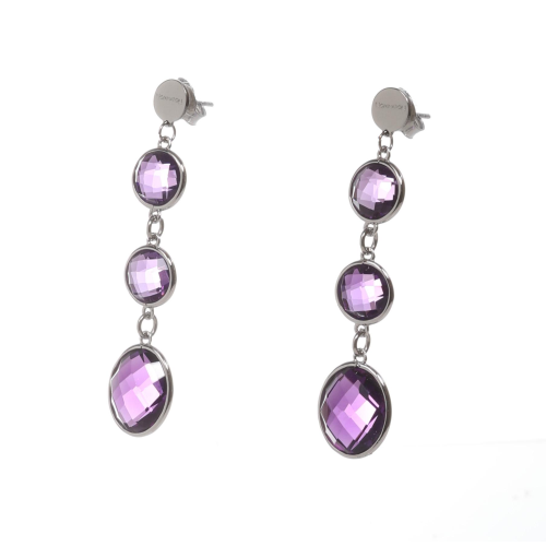 Nomination Orecchini Op-Silver In Acciaio, Argento 925 E Pietre (3 Pt) Ametista
