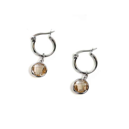 Nomination Orecchini Op-Silver In Acciaio, Argento 925 E Pietre Giallo