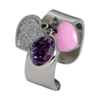 Nomination Anello Op-Heart In Acciaio, Argento 925 E Smalto Rosa Misura 16