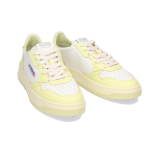 Autry Medalist Low Wom Scarpe Sneakers iin Pelle Bianca e Limone Donna 36