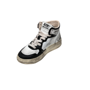 Autry Scarpe Sneakers Medalist Super Vintage Pelle Bianca Nera Silver Donna 37