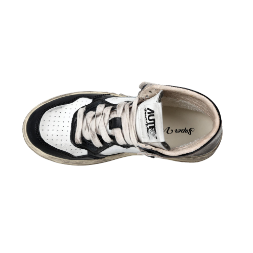 Autry Scarpe Sneakers Medalist Super Vintage Pelle Bianca Nera Silver Donna 37