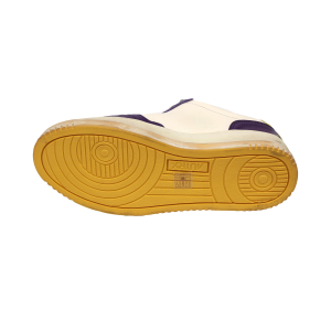 Autry Scarpe Sneakers Medalist Super Vintage Low In Pelle Crema Purple Yellow
