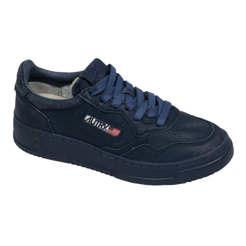 Autry Medalist Low Wom Solid Goat Scarpe Sneakers In Pelle Blu Navy Donna