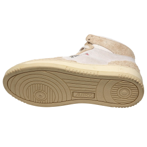 Autry Scarpe Sneakers Medalist Mid Bicolor In Pelle Scamosciata Bianca Crema 35
