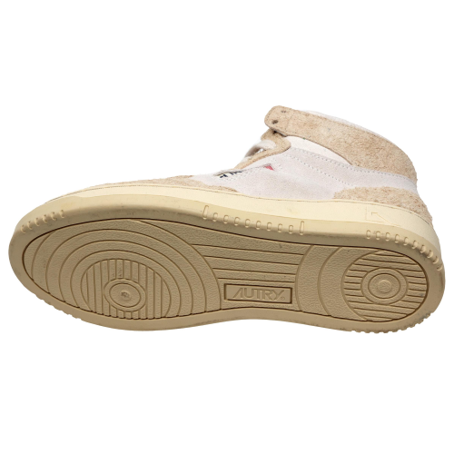 Autry Scarpe Sneakers Medalist Mid Bicolor In Pelle Scamosciata Bianca Crema 35