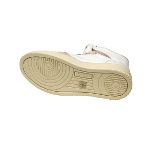Autry Scarpe Sneakers Medalist Mid In Pelle Bianca Inserti Suede Beige Donna 35