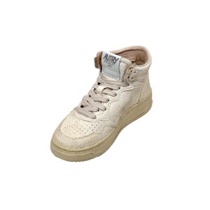 Autry Scarpe Sneakers Medalist Mid Wom In Pelle Bianca Effetto Snake Donna 36