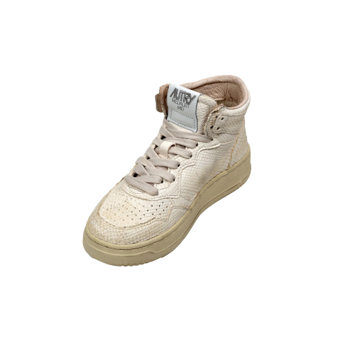 Autry Scarpe Sneakers Medalist Mid Wom In Pelle Bianca Effetto Snake Donna 36