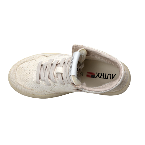 Autry Scarpe Sneakers Medalist Mid Wom In Pelle Bianca Effetto Snake Donna 36
