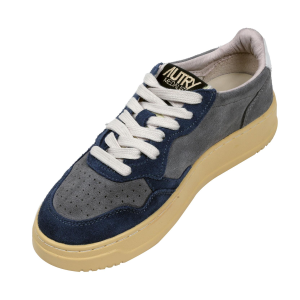 Autry Medalist Low Wom Scarpe Sneakers In Pelle Scamosciata Blu E Grey Donna 36