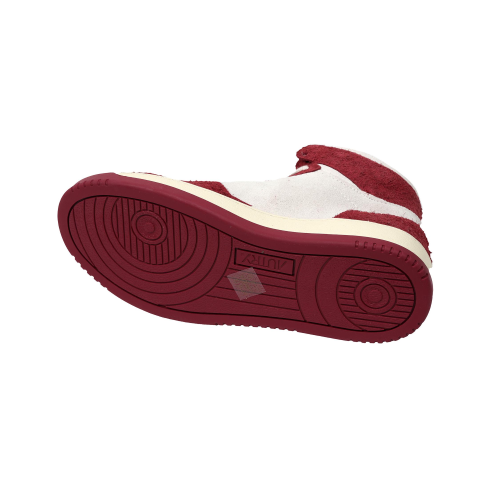 Autry Scarpe Sneakers Medalist Mid In Pelle Bianca E Rossa Scamosciata Donna 40