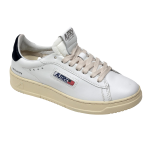 Autry Scarpe Sneakers Dallas Low Vintage In Pelle Bianca Inserto Nero Donna 35