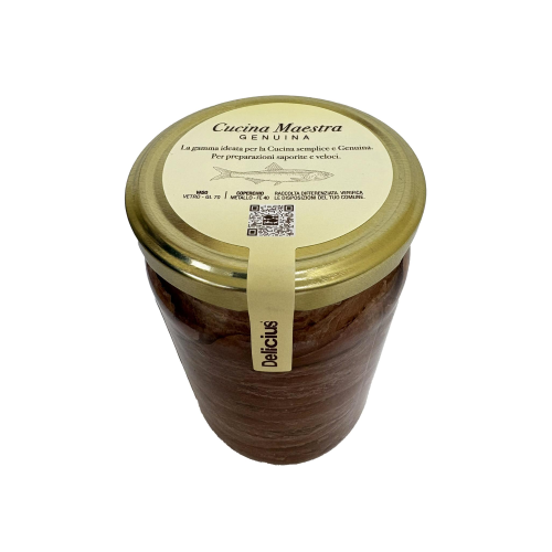 Delicius Vaso Filetti Alici Atlantico in olio di semi di girasole 700g