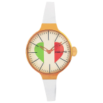 HOOPS OROLOGIO DONNA BIANCO/ORO PICCOLO QUADR. A CUORE TRICOLORE