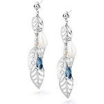Brosway Orecchini LEAVES acciaio con swarovski denim blue e perle BLS21