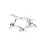 Brosway Bracciale LEAVES acciaio con swarovski denim blue e perle BLS11